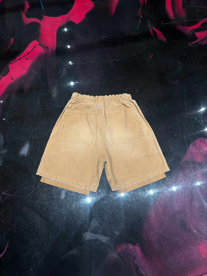 Kapital Wide-Leg Appliqued Distressed Denim Shorts Pre-Owned