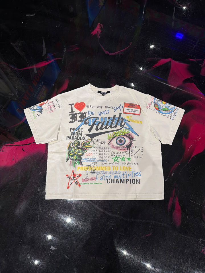 Faith + Figures Yearbook Tee ‘Cream’