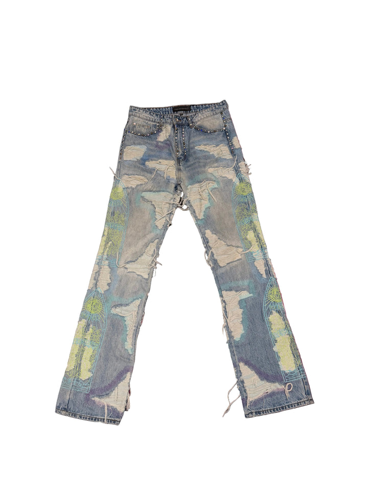 Who Decides War by EV Bravado Stud Distressed Jeans
