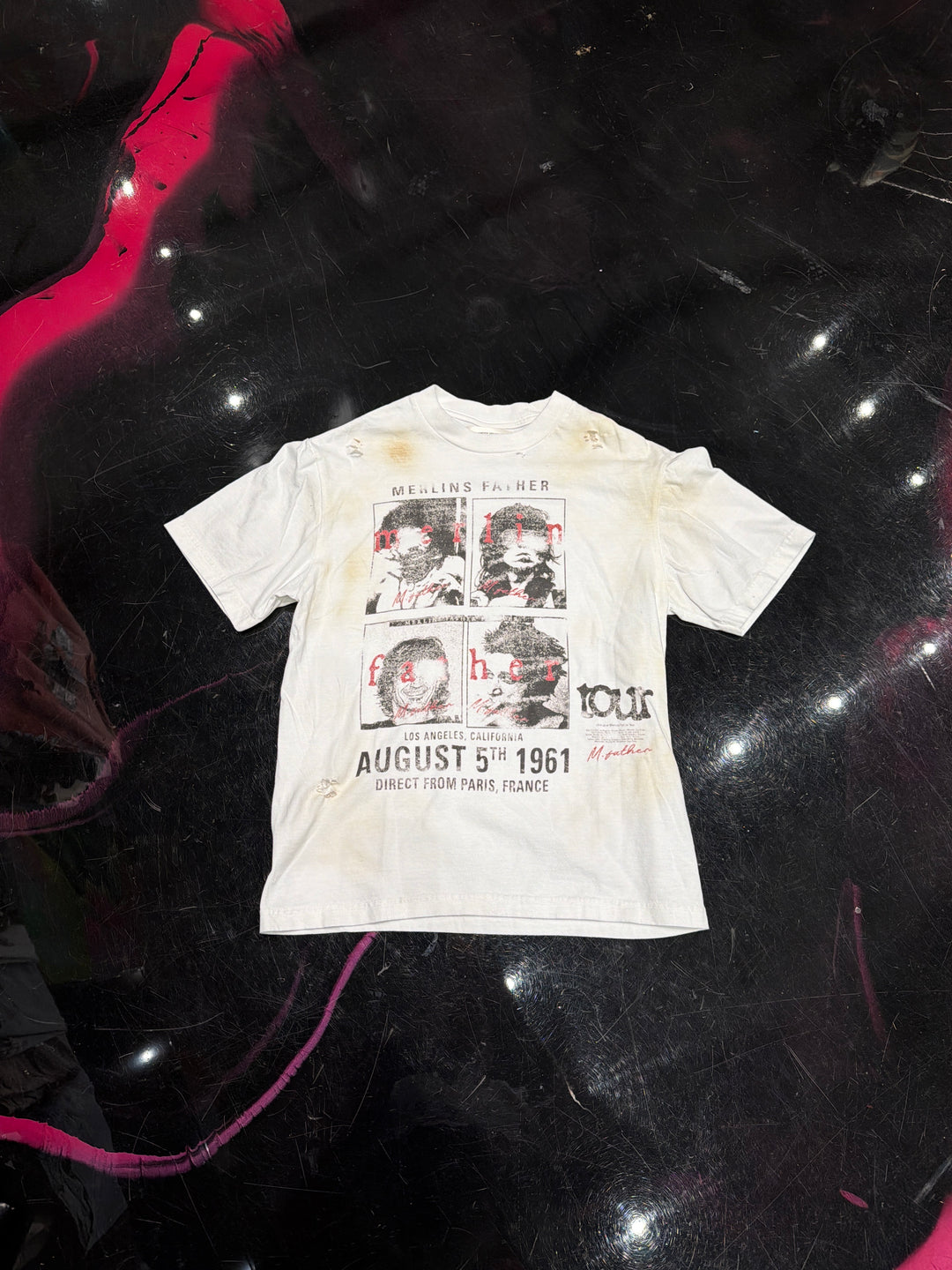 Merlins Father Direct From Paris Tee ‘White’