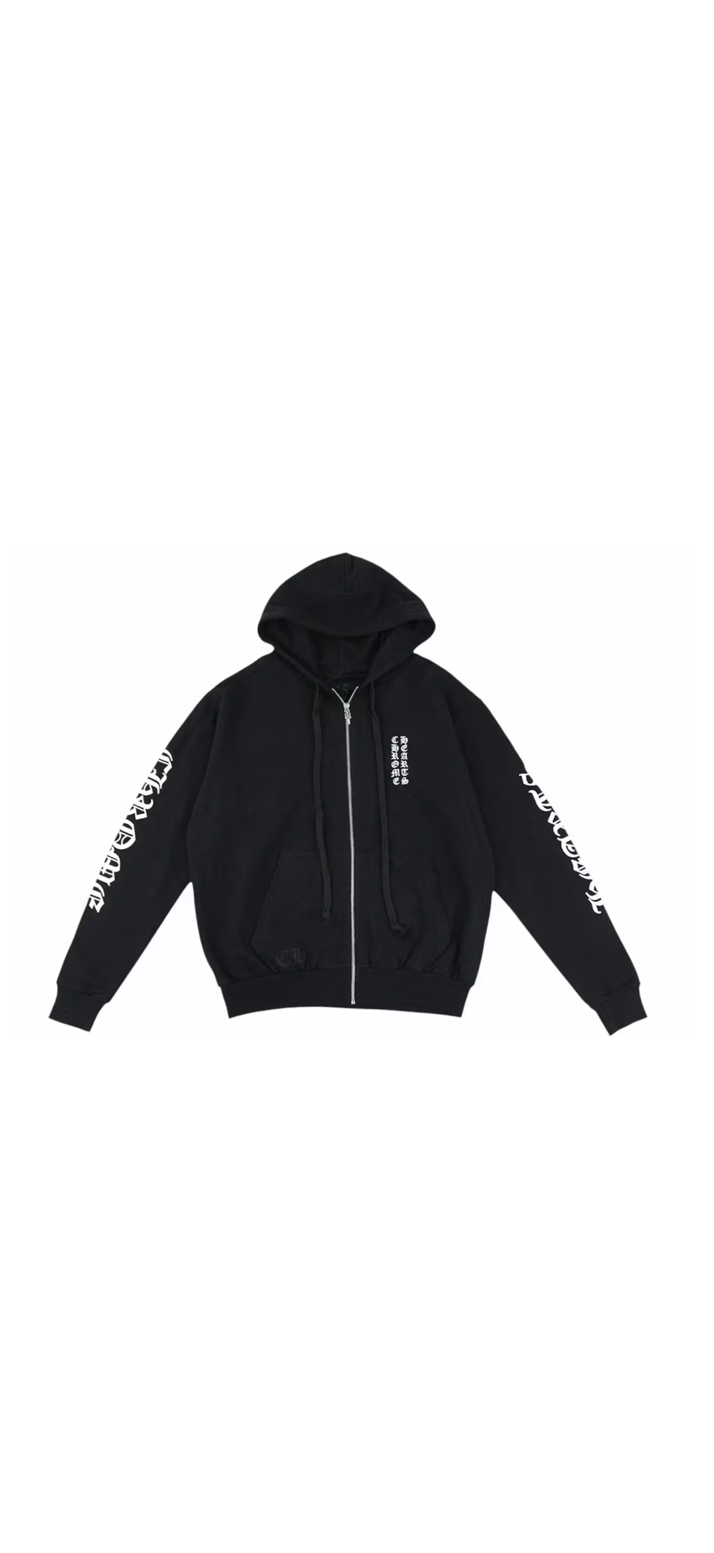 Chrome Hearts Vertical Logo Zip Up Hoodie