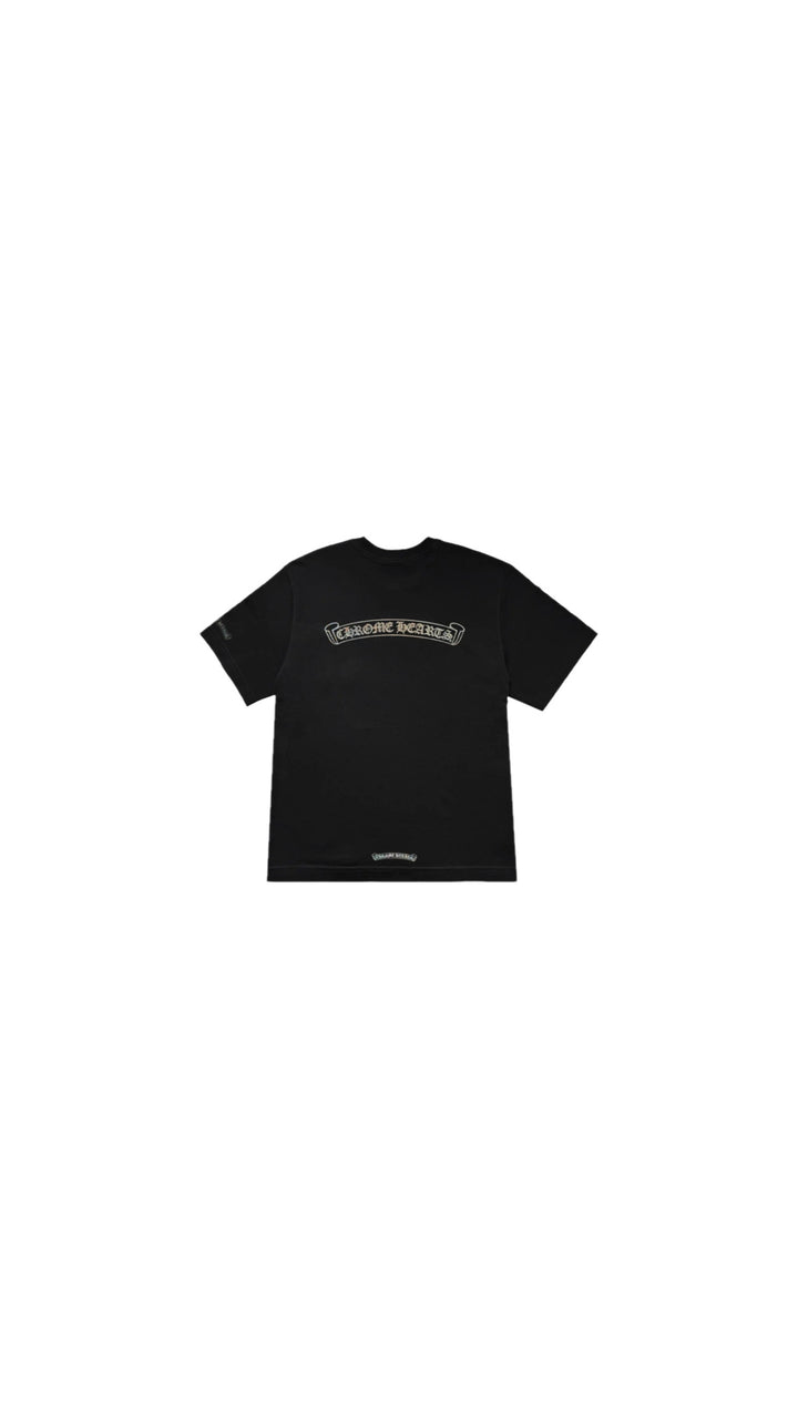 Chrome Hearts Silver Glitter Scroll Short Sleeve