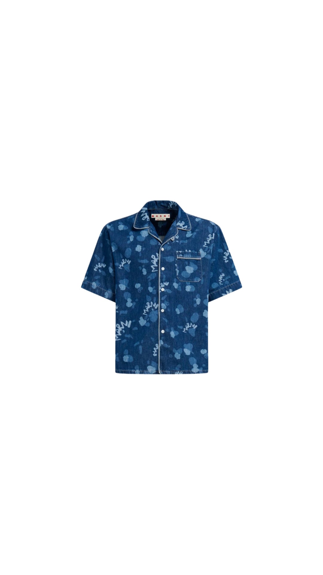 Marni Logo Print Denim Shirt
