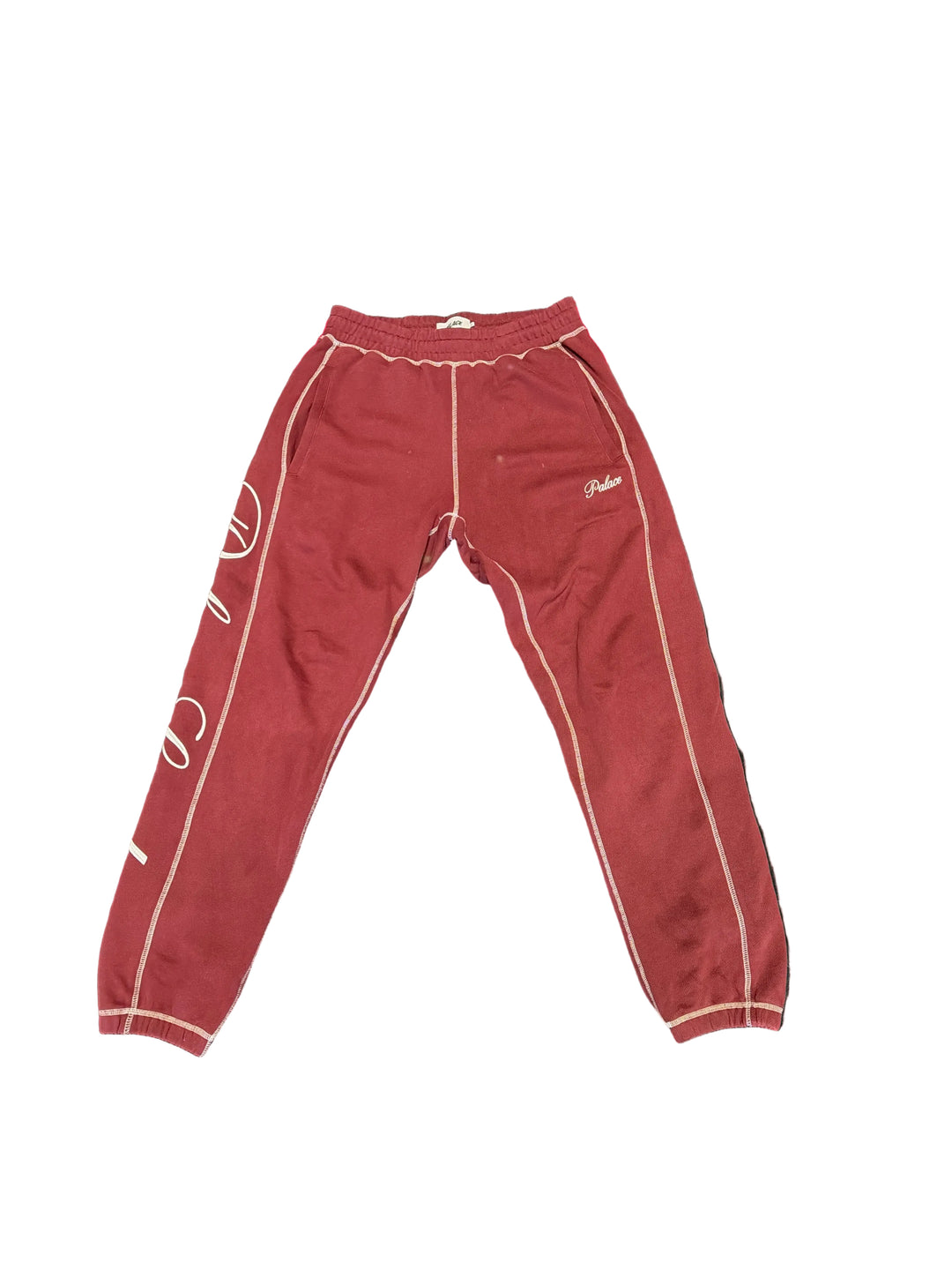 Palace Burgundy Joggers Pre Owned