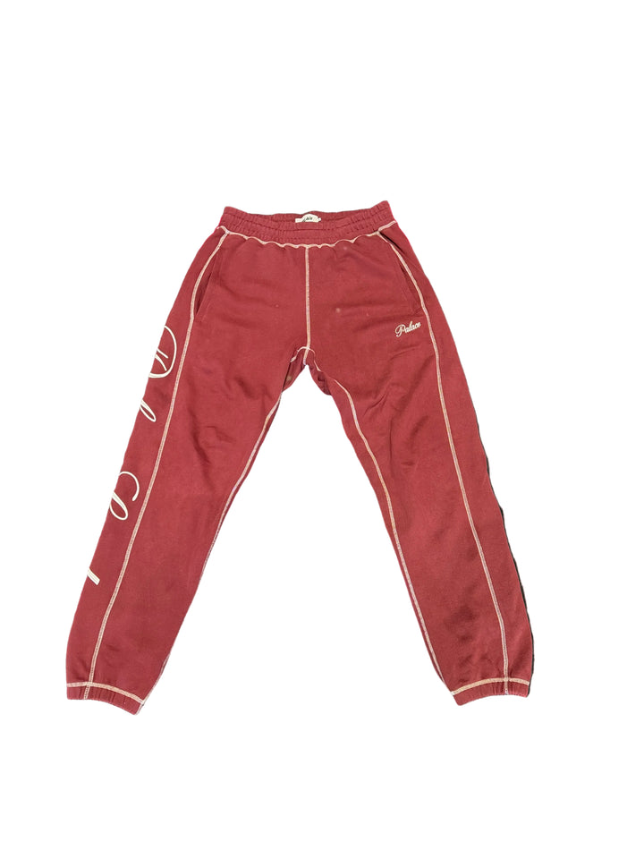 Palace Burgundy Joggers Pre Owned
