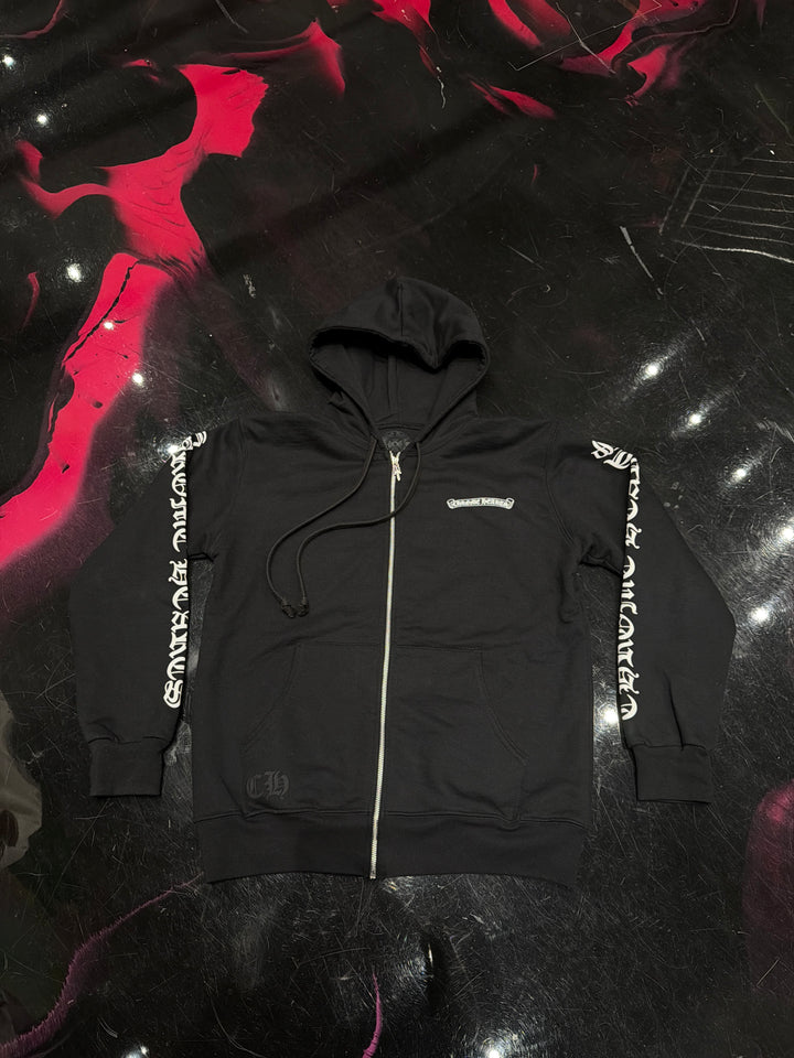 Chrome Hearts Scroll Logo Zip Up Thermal Hoodie
