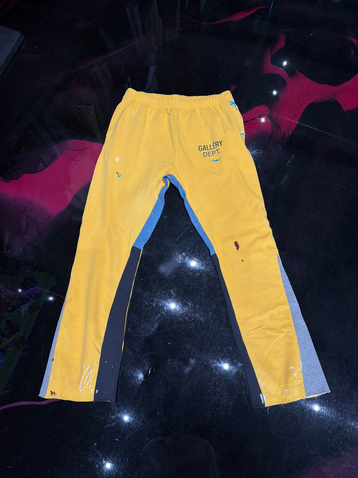 Gallery Dept Painted Flared Sweatpants Yellow