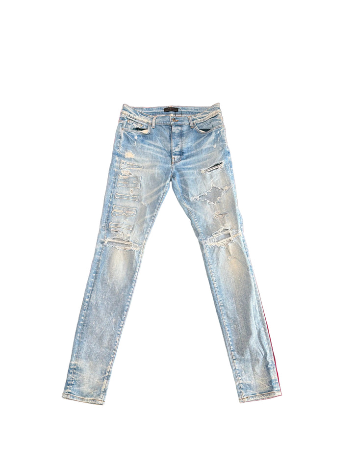 Amiri Logo Denim On Denim Jeans Pre-Owned