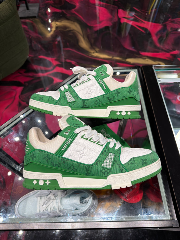 Louis Vuitton Trainer Green Monogram Pre-Owned