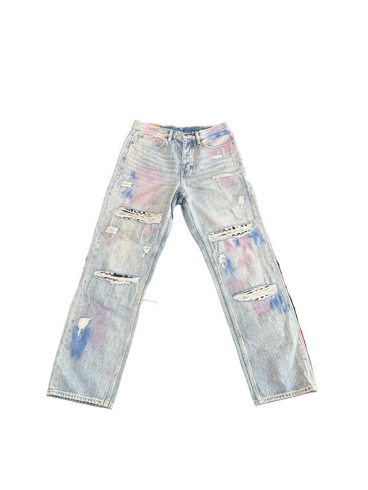KSUBI Checkered Knee Jeans