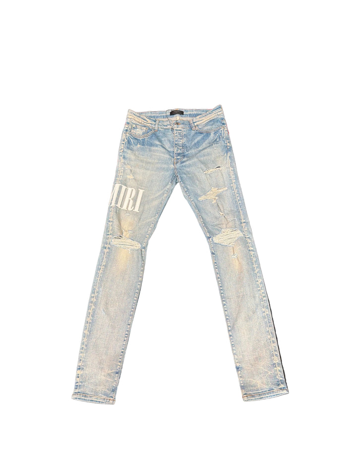 Amiri Logo Denim Wash Jeans Pre-Owned
