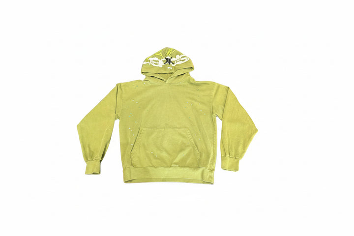 Sp5der Heavy Web Hoodie Green Pre Owned