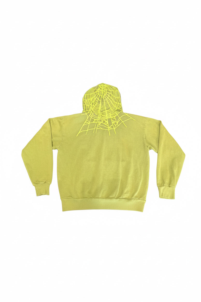 Sp5der Heavy Web Hoodie Green Pre Owned