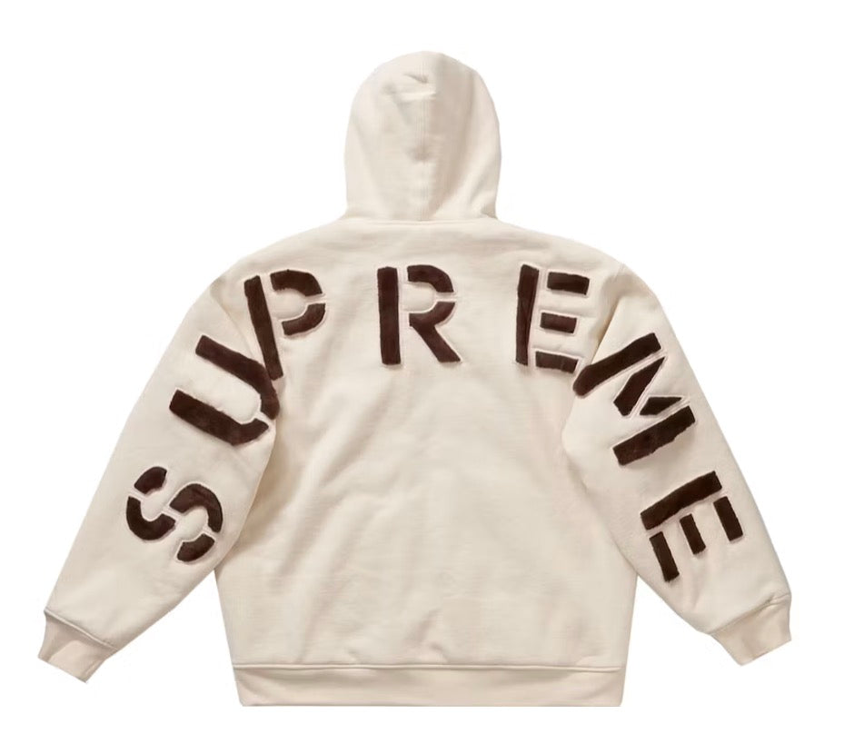 Supreme Faux Fur Lined Zip Up Hooded Sweatshirt