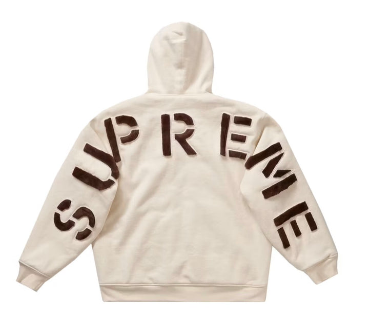 Supreme Faux Fur Lined Zip Up Hooded Sweatshirt
