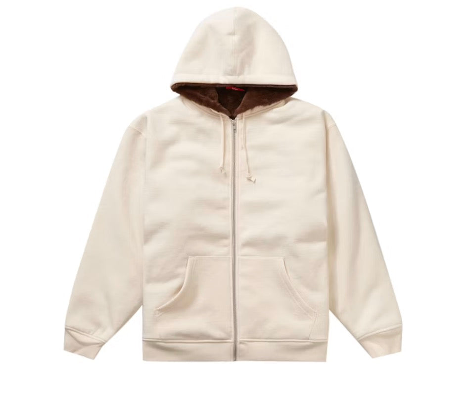 Supreme Faux Fur Lined Zip Up Hooded Sweatshirt