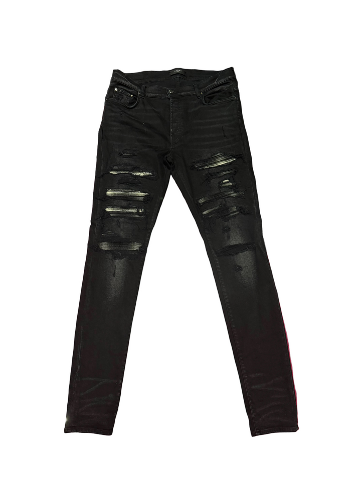 Amiri Black MX1 Green Patch Jeans Pre-Owned