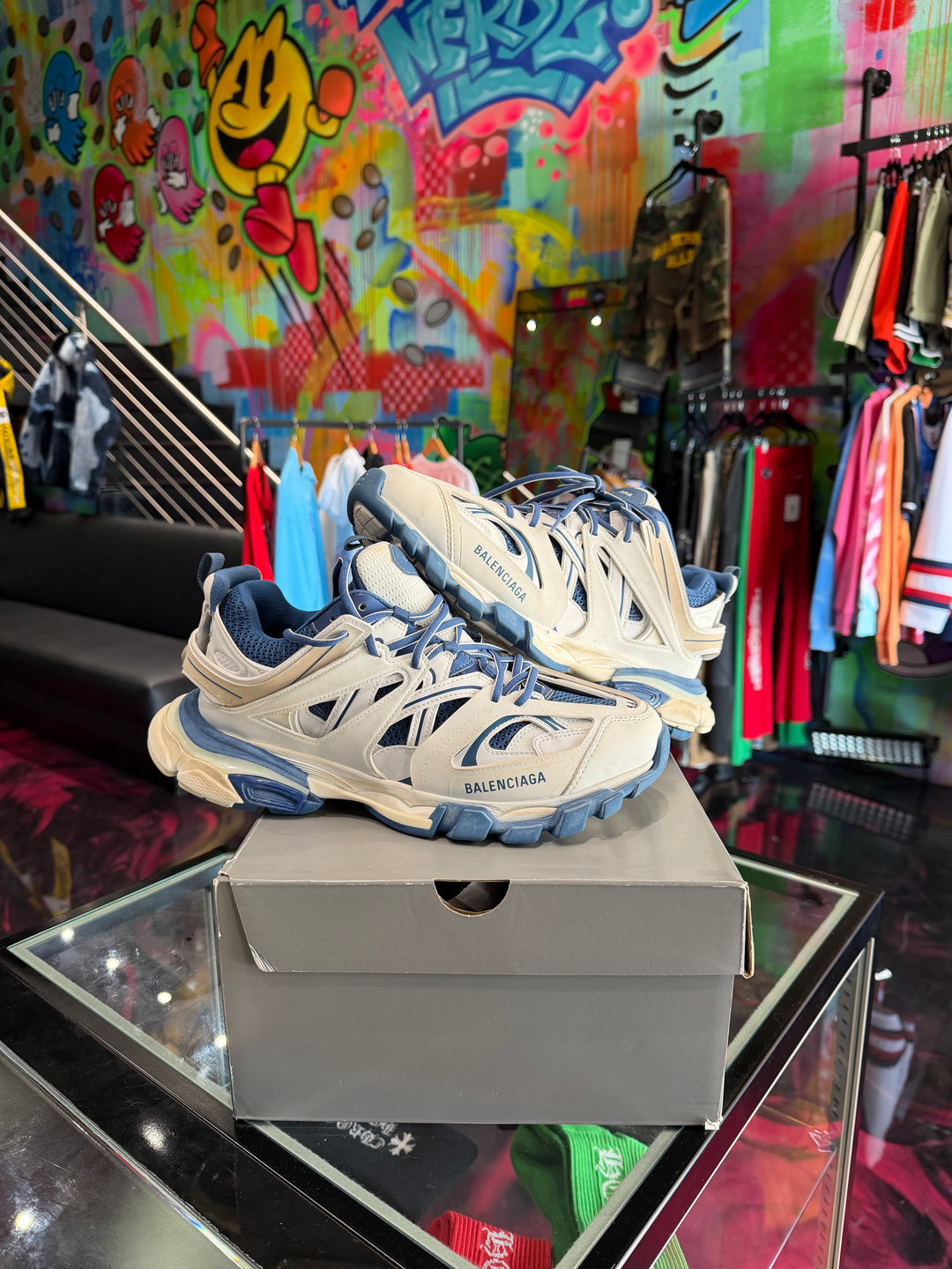 Balenciaga Track Sneaker White Blue