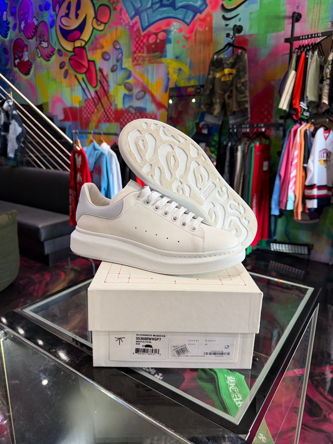 Alexander McQueen Sneakers White Teal Pre Owned