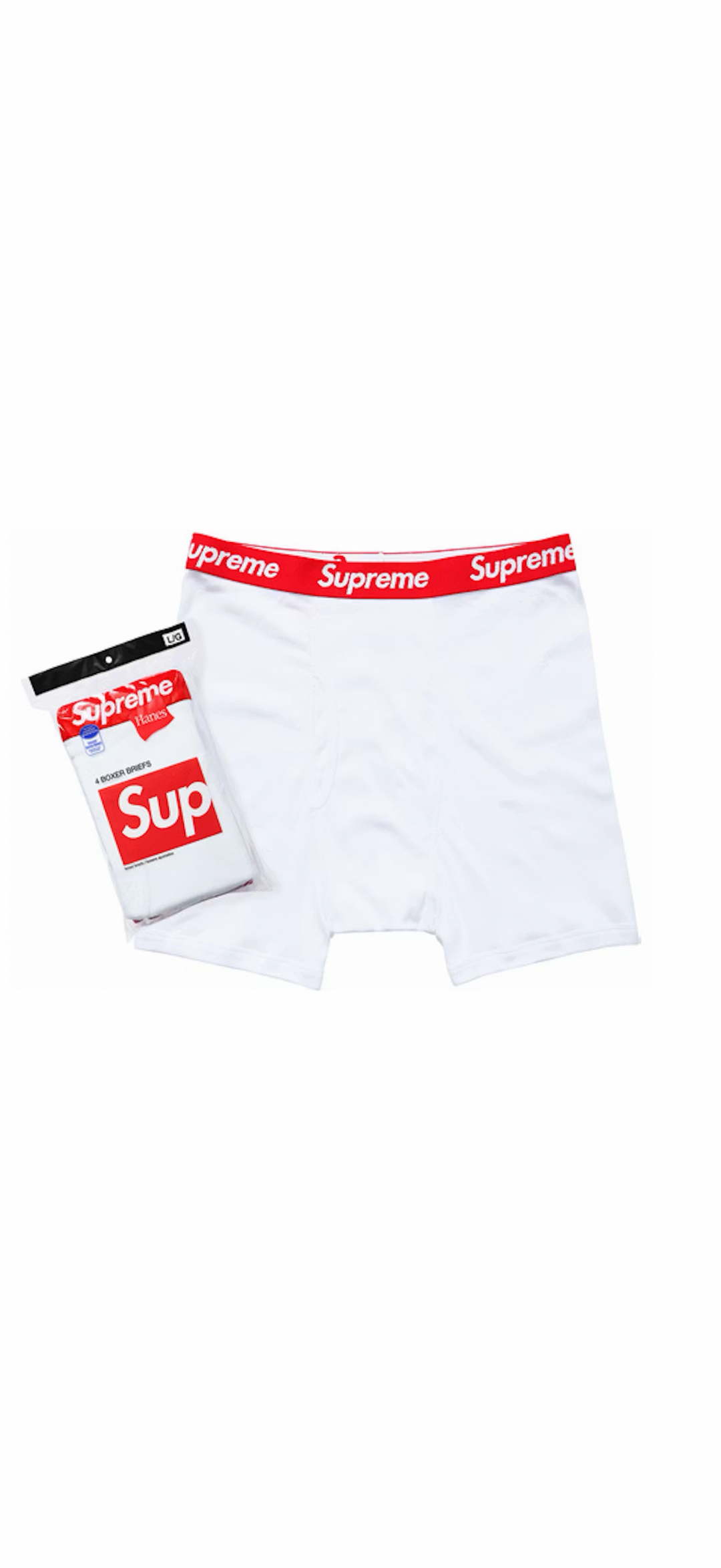 Supreme Hanes Boxer Briefs (4 Pack) White