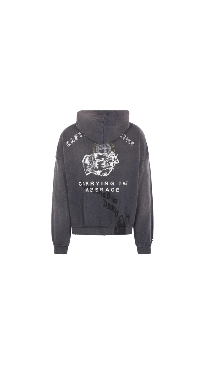 Paly Carrying The Message Distressed Hoodie ‘Grey’