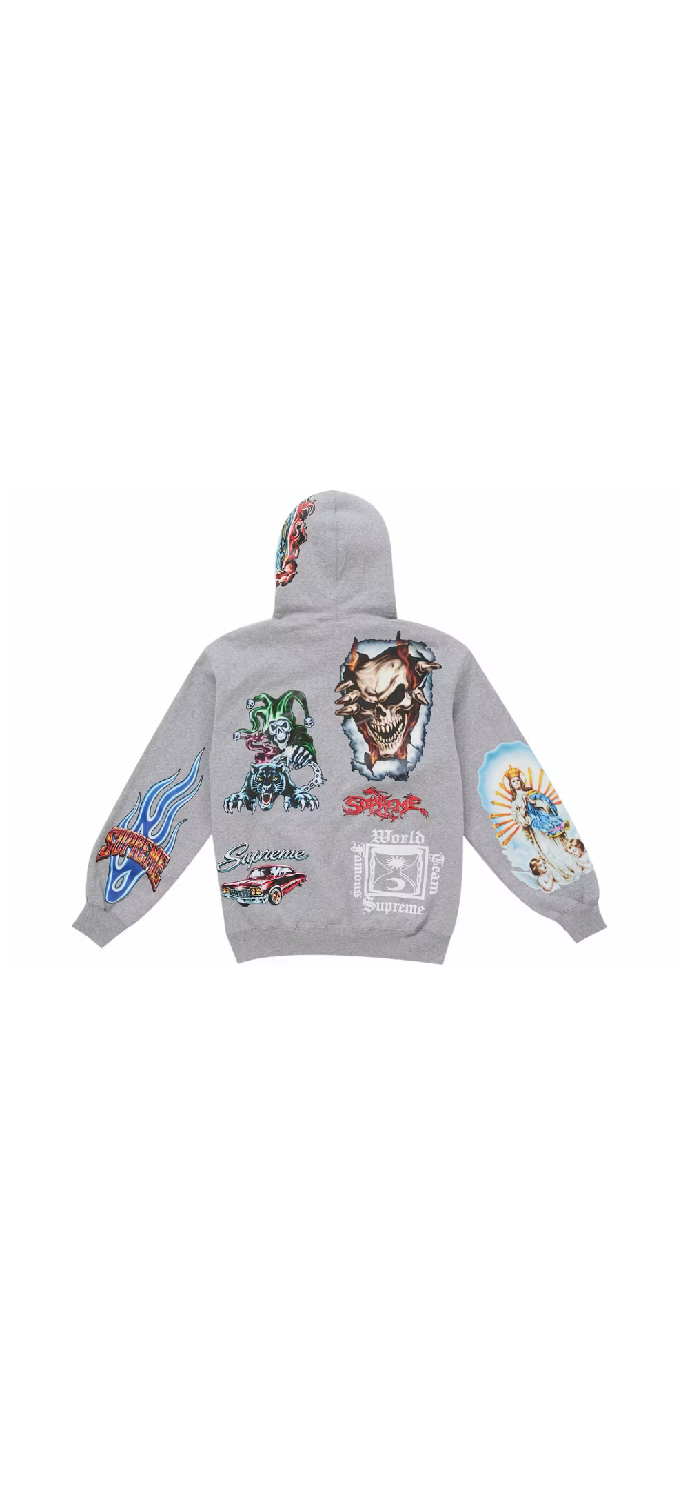 Supreme Stickers Hooded Sweatshirt ‘Heather Grey’