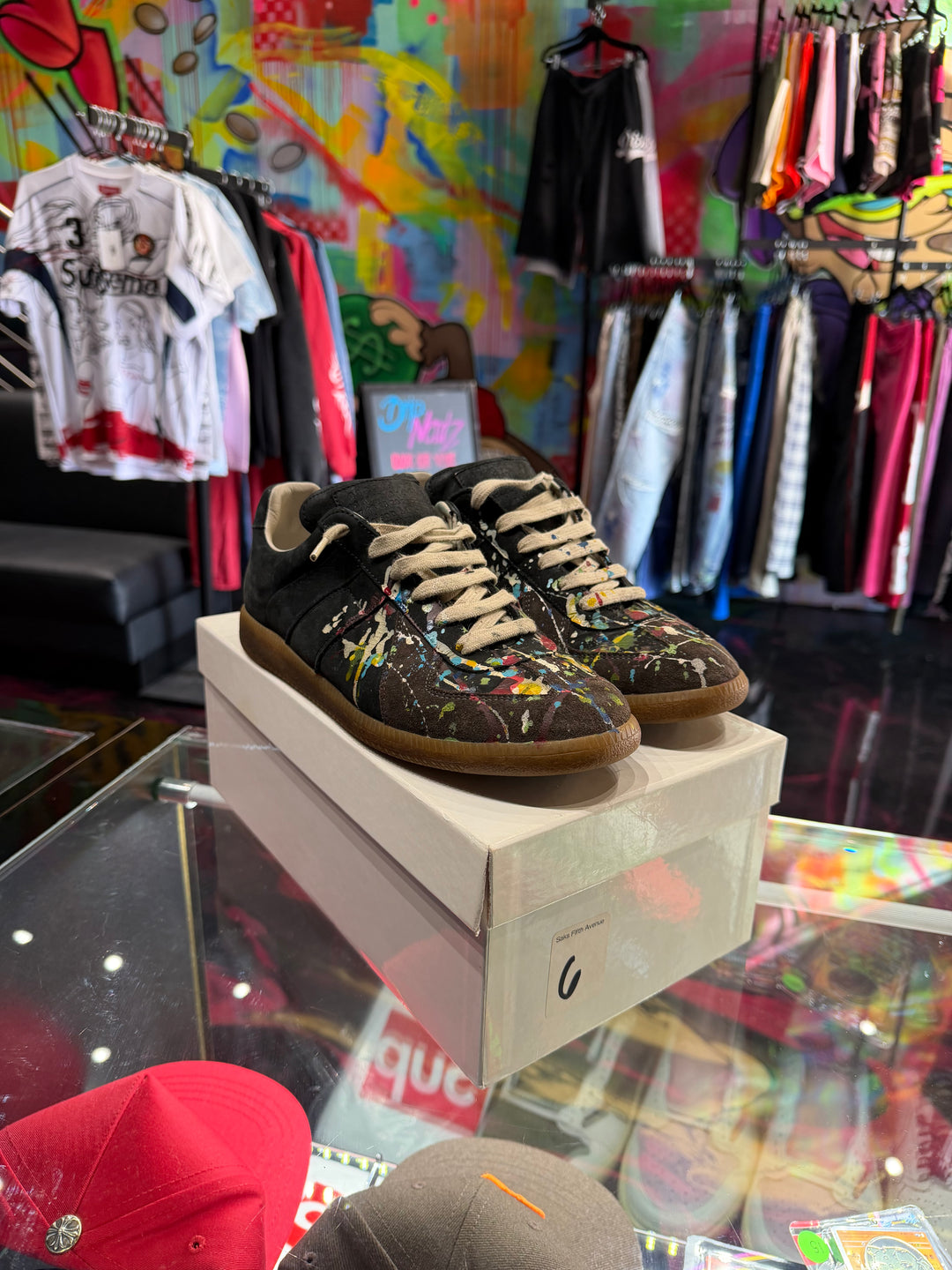 Maison Margiela Mens Replica Paint Splatter Sneaker Pre-Owned
