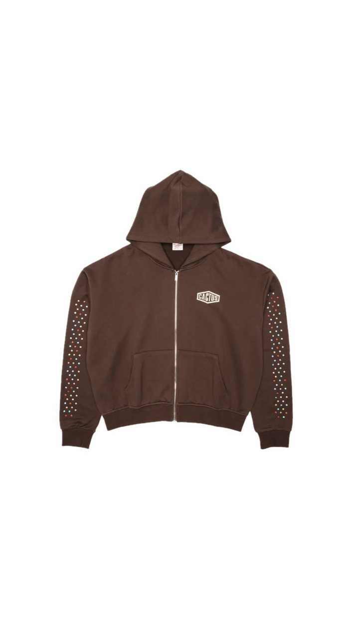 Crystal Cactus Zip Hoodie