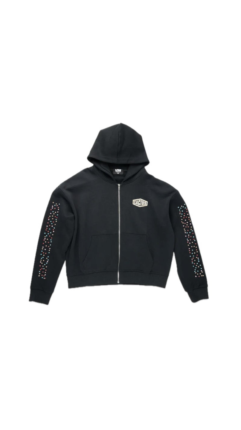 Crystal Cactus Zip Hoodie