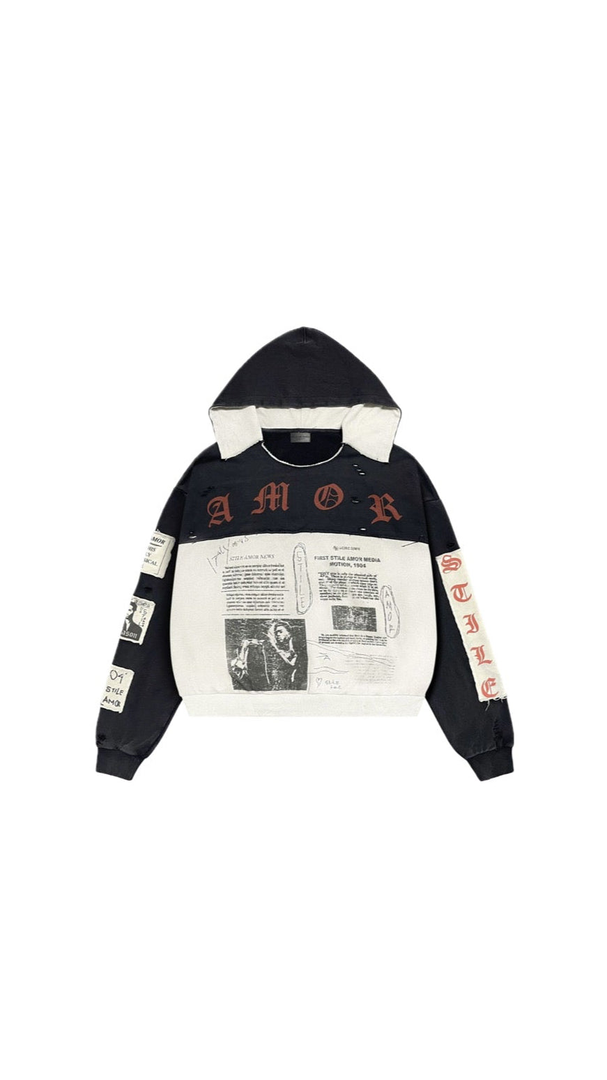 Stile De Amor Nero Patch Hoodie