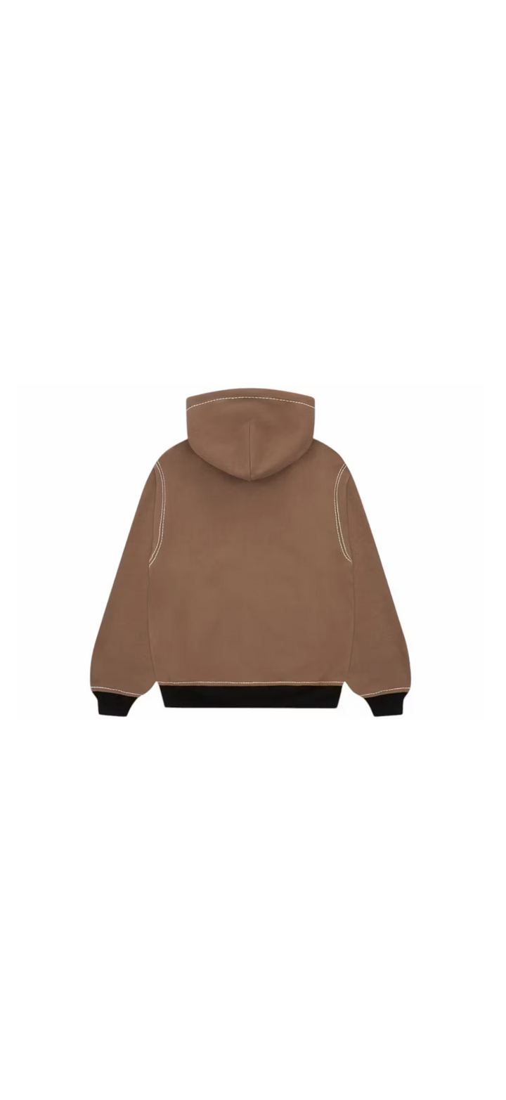 Sp5der T&amp;F Zip Hoodie ‘Brown’