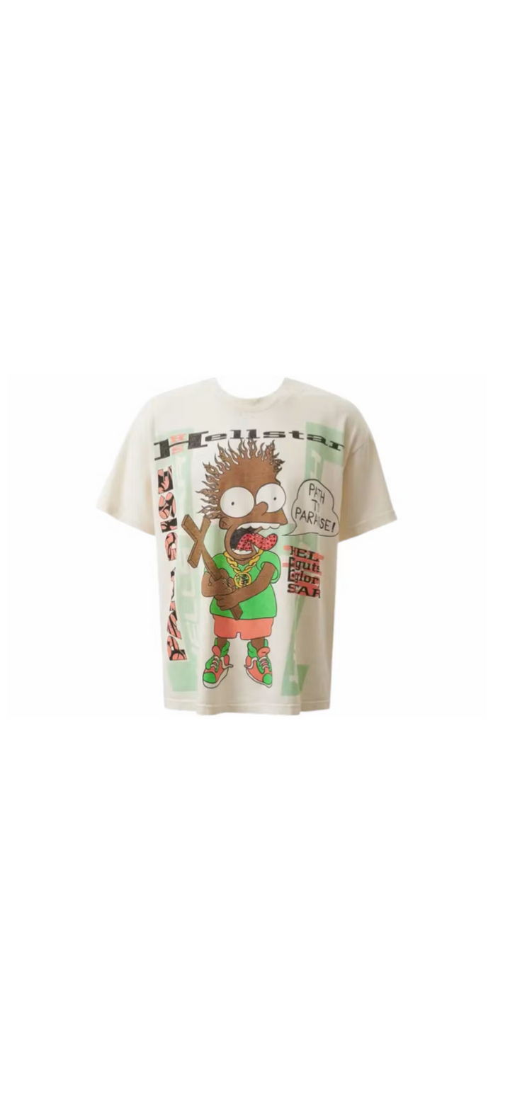 Hellstar Cartoon Cross T-Shirt ‘White’