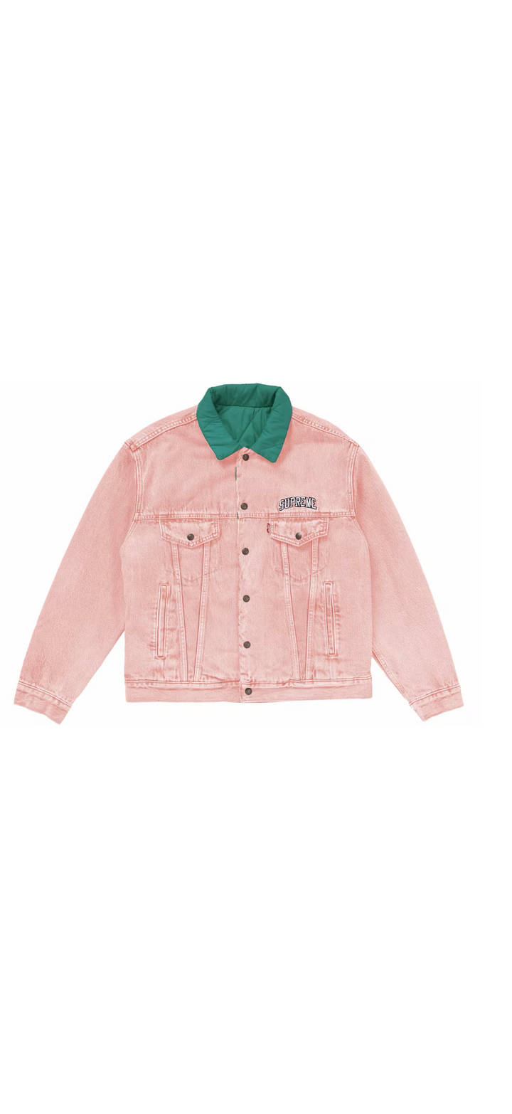 Supreme Levis Quilted Reversible Trucker Jacket ‘Pink’