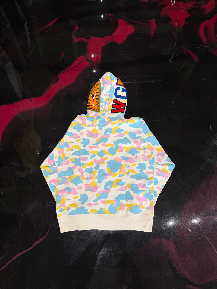 Bape Multi Camo Shark Full Zip Hoodie Pre-Owned