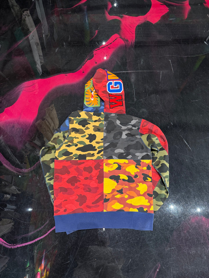BAPE Mix Camo Shark Hoodie ‘Multicolor’
