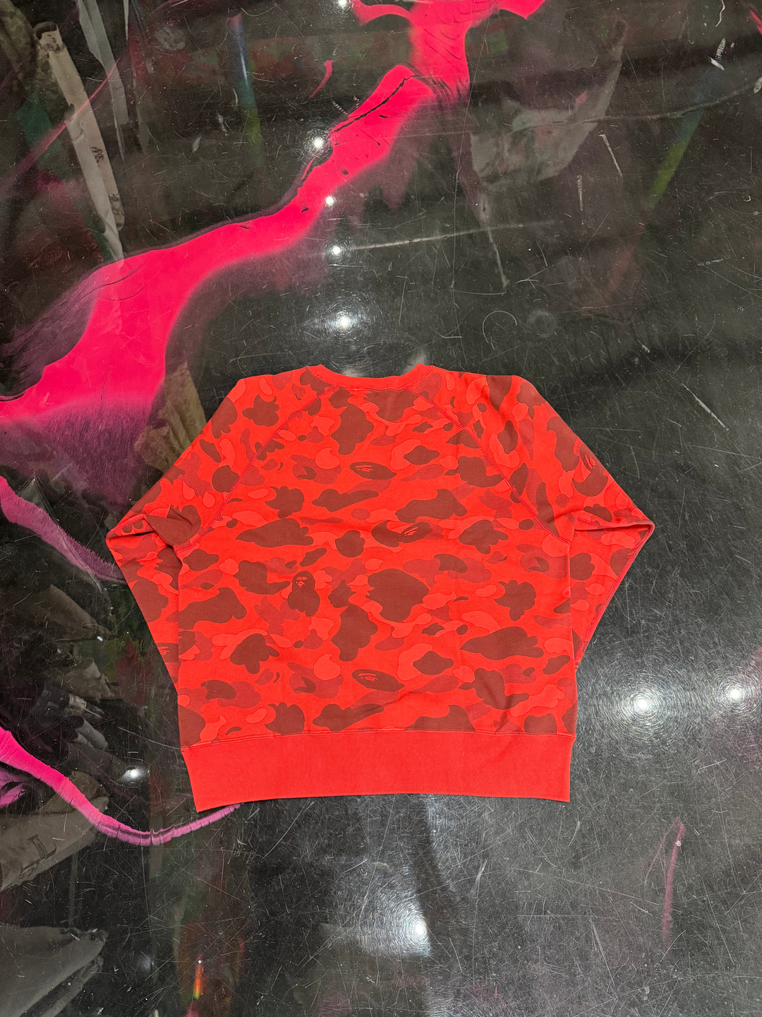 BAPE Color Camo Crystal Crewneck ‘Red’ Pre-Owned
