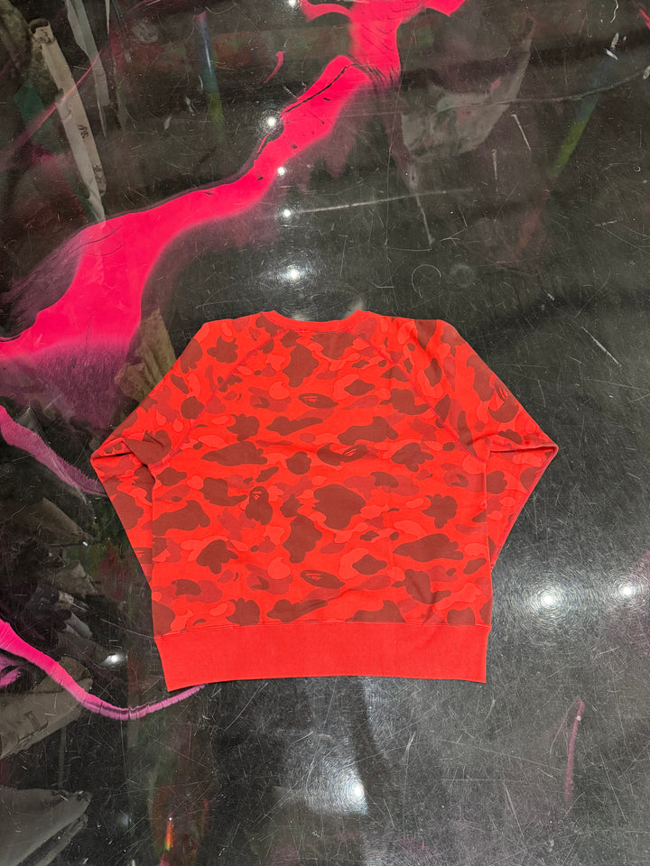 BAPE Color Camo Crystal Crewneck ‘Red’ Pre-Owned