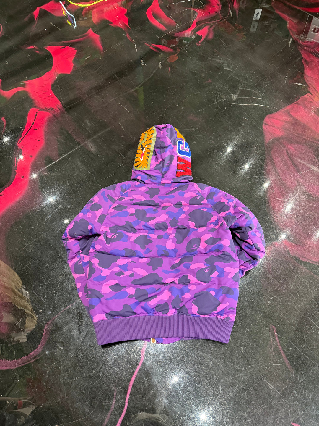 BAPE A Bathing Ape Shark Puffer Down Jacket ‘Purple’ Pre-Owned
