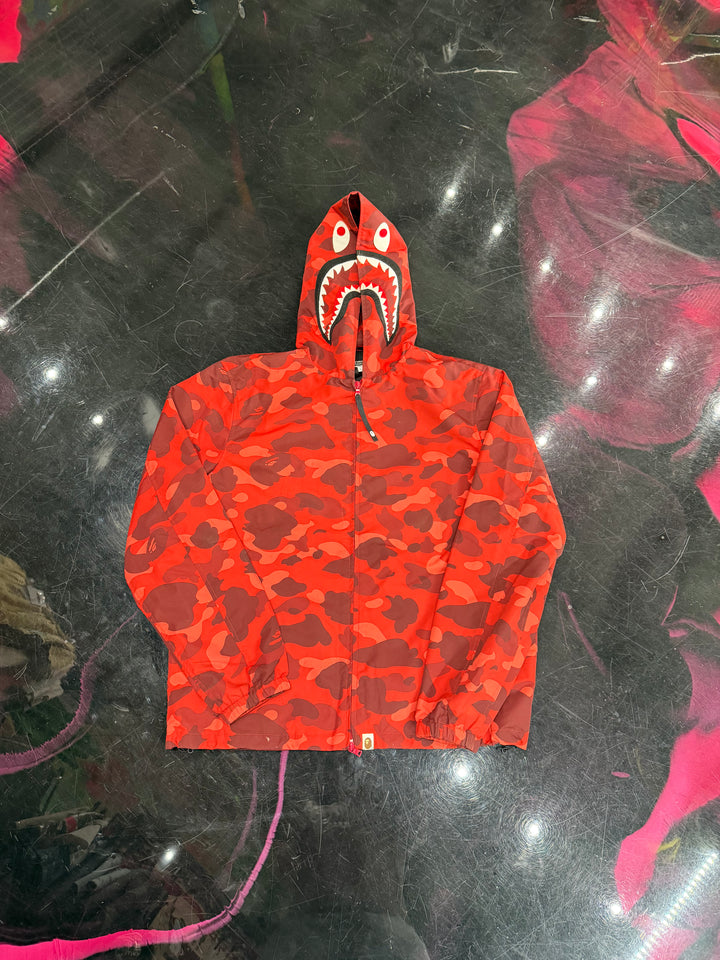 BAPE Camo Shark Hoodie Jacket ‘Red’ Pre-Owned