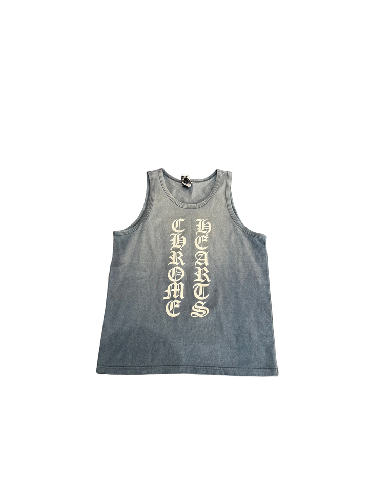 Chrome Hearts Vertical Script Logo Tank Top ‘Navy’ Pre-Owned