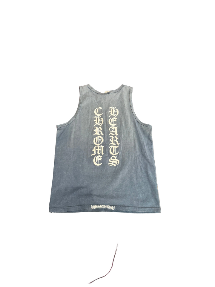 Chrome Hearts Vertical Script Logo Tank Top ‘Navy’ Pre-Owned