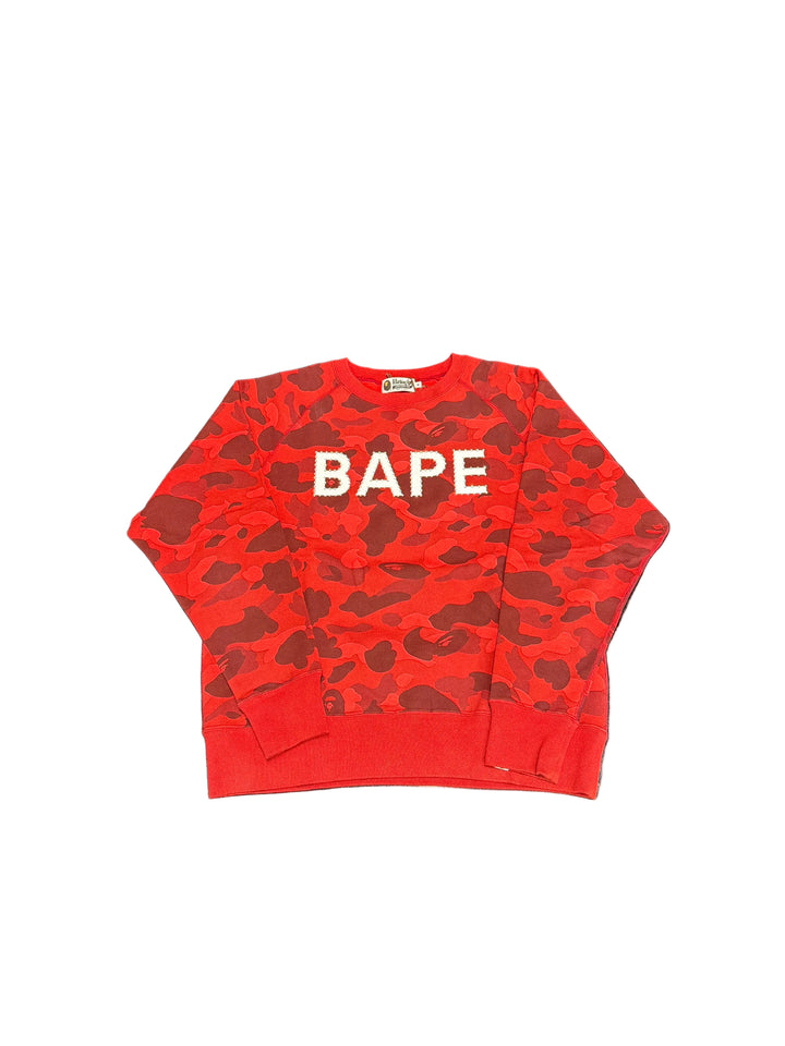 BAPE Color Camo Crystal Crewneck ‘Red’ Pre-Owned